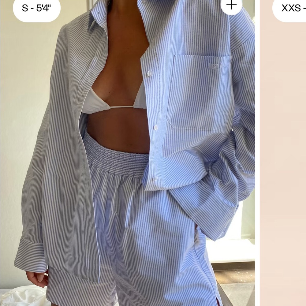 Djerf Ave Breezy Shorts Blue Stripe M